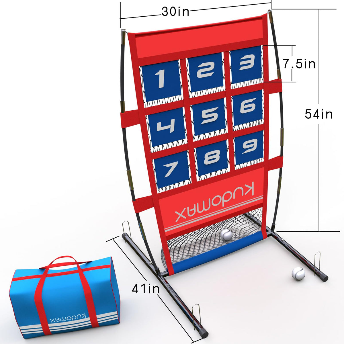 Pitching Target Net – Master Your Pitch! Portable Practice System with Numbered Strike Zone for Baseball, Softball & Football. Includes Carry Bag & Enables Quick Assembly