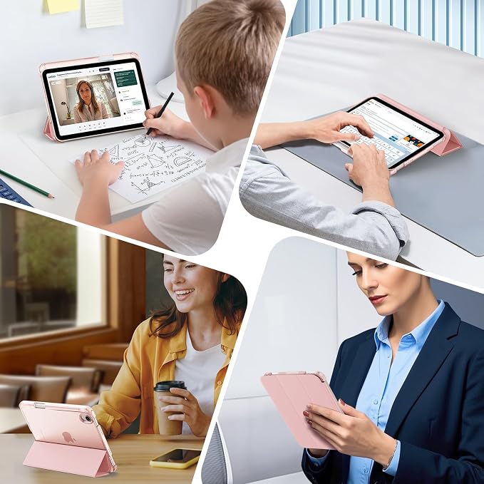MoKo for iPad mini A17 Pro Case 8.3 Inch 2024 iPad mini 7th/6th Case 2021 | For iPad Mini Case with Pencil Holder Light Trifold Smart Protective Cover with Hard PC Translucent Back Shell Agave Gree