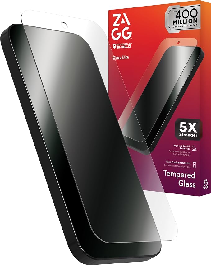 ZAGG Glass Elite Google Pixel 9a Screen Protector – Ultra-Strong Tempered Glass Scratch-Resistant EZ Apply Installation InvisibleShield Made with Recycled Materials