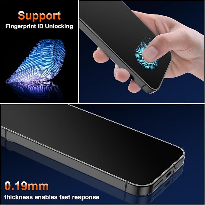 [2 Pack] Anti Glare Matte Privacy TPU Screen Protector for Google Pixel 10 (Not Glass) Fingerprint Sensor Compatible Full Adhesive Flexible Film Easy Installation