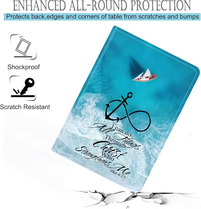 Compatible for iPad Air 13 inch Case (M3 2025 /M2 2024)/Pro 12.9 inch (6th/5th/4th/3rd 2022/2021/2020/2018)Adjustable Stand Protect CoverAnchor Christian