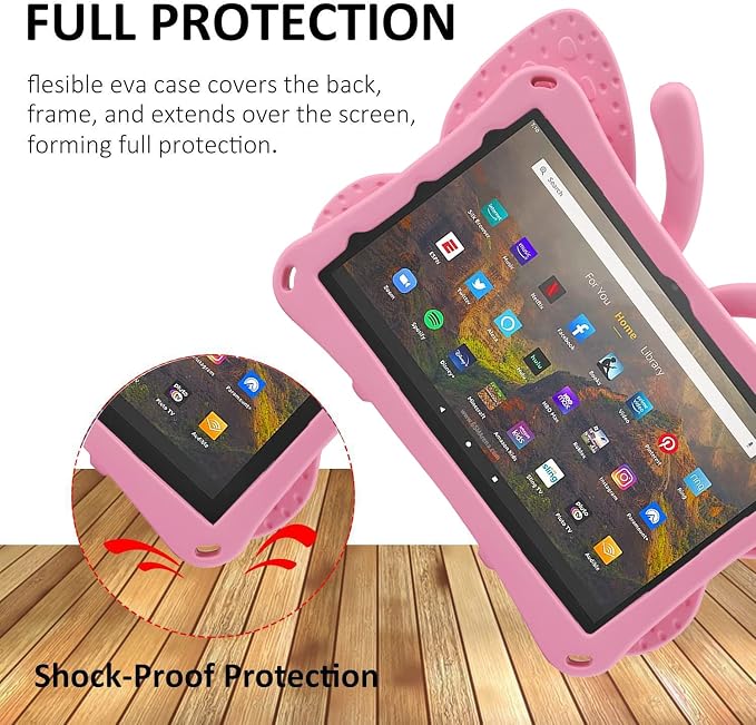 Simicoo Fire Max 11 Tablet 2023 Cute Butterfly Case with Stand for Kids Girl Light Weight EVA Rugged Shockproof Full Cover Kids Friendly Kids case for Fire Max 11(Blue)