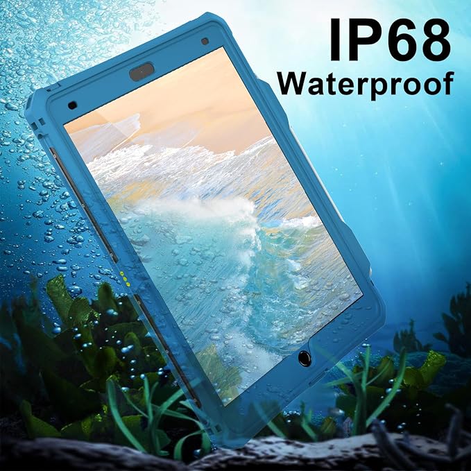 Shellbox Case for iPad Air 4th/5th Generation 2022-2020 Waterproof Dustproof Shockproof Case with 360° Full-Body ProtectionLanyard and Kickstand
