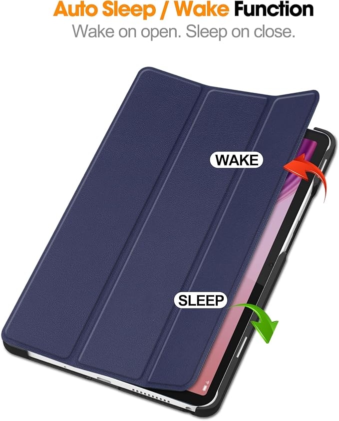 Smart Case for Lenovo Tab One / K9 8.7 Inch 2025 TB305XU/TB305FU Lightweight Trifold Stand Cover Auto Wake Sleep Blackish Green