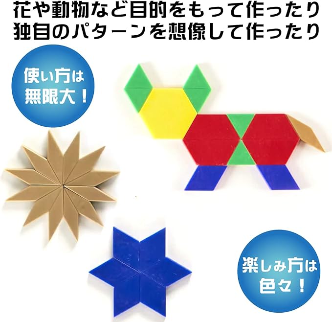Learning Resources Plastic Pattern Blocks 250 Set - Classroom Must Haves, Math Teaching Tools, Homeschool Supplies, Math Manipulatives