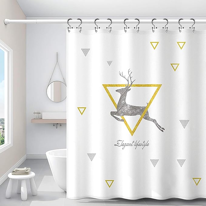 Shower Curtain Hooks, Goowin Shower Curtain Rings, Stainless Steel Shower Curtain Hooks Rust Proof Free Sliding Double Shower Hooks for Curtain, Shower Curtains & Liners (Bronze)