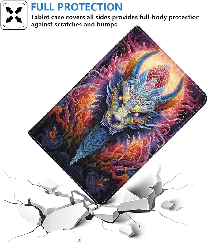Case for Samsung Galaxy Tab S10 Plus 2024/ S9 Plus/ S9 FE Plus 5G 12.4 Inch 2023 Slim PU Leather Stand Folio Cover with Auto Wake Sleep Abstract Paint Dogs