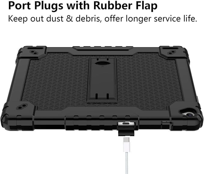 for YQSAVIOR Tab CP10 10.1 CaseHeavy Duty Shockproof with Shoulder Strap Kickstand Hybrid Kids Friendly Cover for Coopers Model CP10 10.1 inch Tablet (Black)