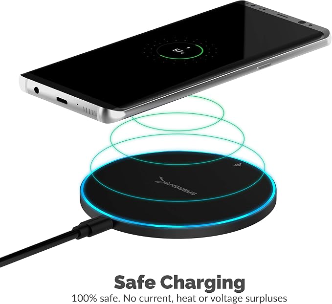 SABRENT 10W qi Wireless Fast Charger Charging Pad Universally Compatible with All qi Enabled Phones [AC Adapter Not Included] Black (WL-QIFC)