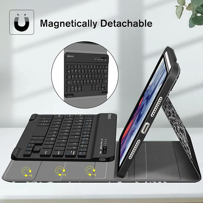 FINTIE Keyboard Case for iPad mini 7th Generation (A17 Pro) / mini 6 8.3 | Detachable Magnetic Bluetooth Keyboard Soft TPU Cover Multi-Angle Viewing Pencil Holder Backlight/Fantasy Ombre