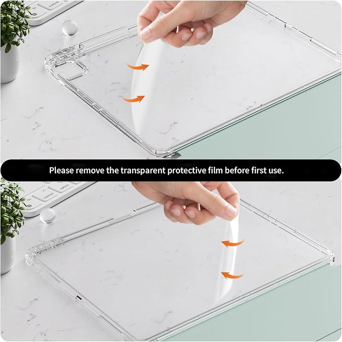 Hybrid Case for iPad Pro 11 Inch 4th/3rd/2nd Generation (2022/2021/2020) with Pencil Holder 2 in 1 Detachable Cover with Clear Transparent Back Shell Support 2nd Gen Pencil Charging Black