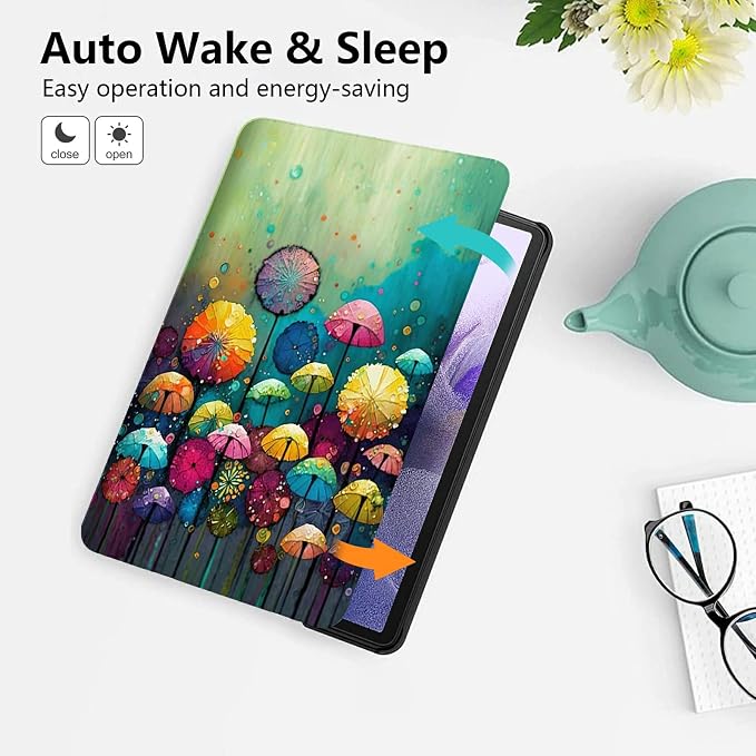 for 10.1 Amazon Fire HD 10 Tablet (13th Generation 2023 Release)PU Leather Multi-Angle Anti Slide Stand Cases with Auto Wake/SleepAnimals Dog Paws Galaxy