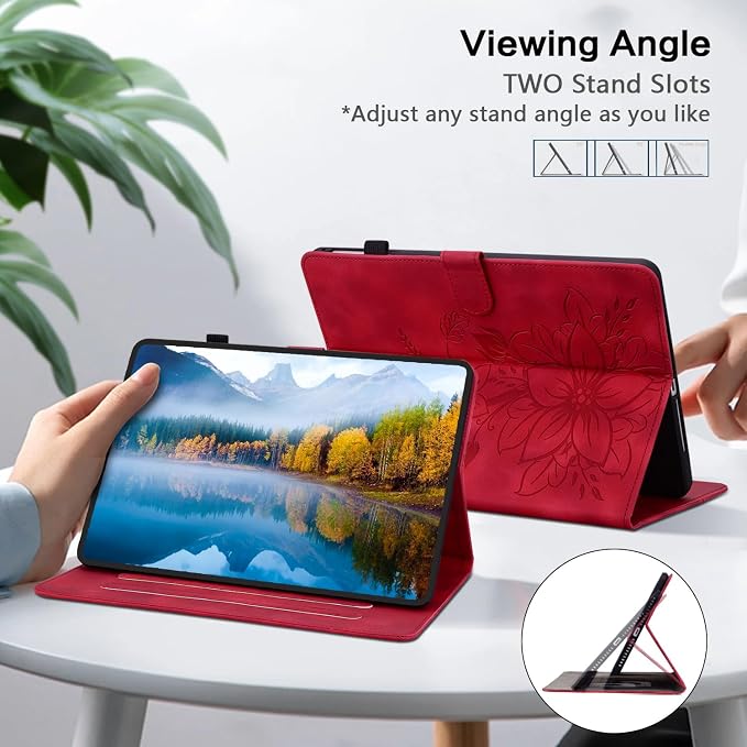 Case for All-New Amazon Fire HD 10 and 10 Plus Tablet (13th/11th Generation 2023/2021 Release) Magnetic Clasp Stand Leather Case with Pen Holder Blue
