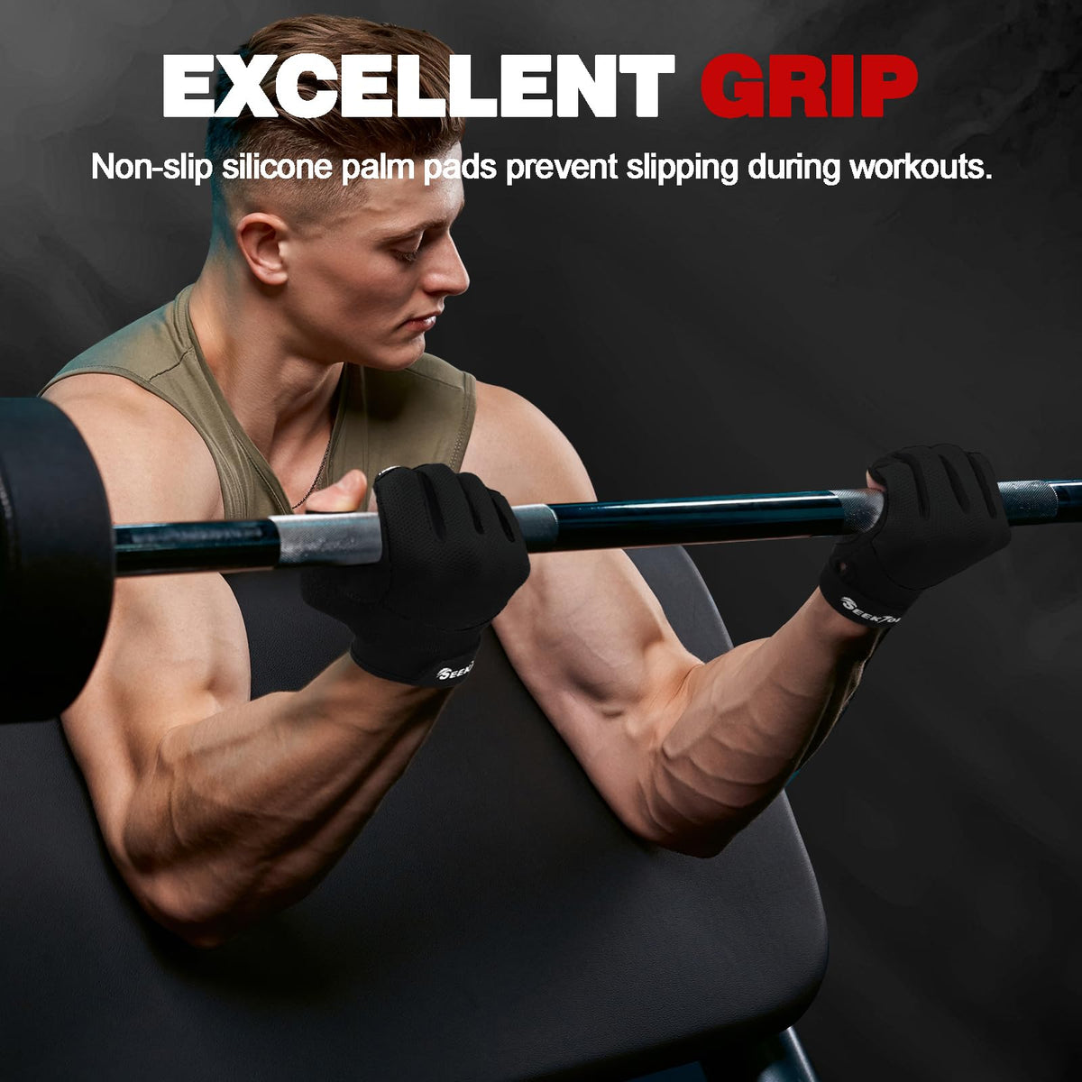 Seektop Breathable Workout Gloves Full Palm Protection for Women & Men