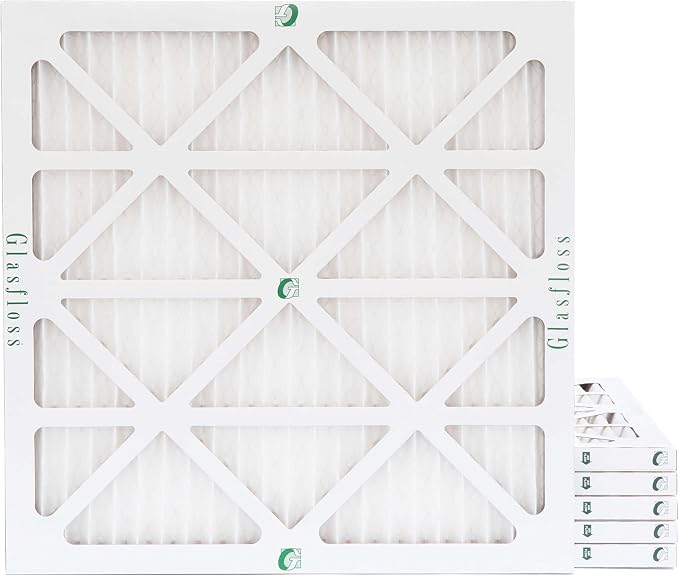 Glasfloss 12x12x1 MERV 10 Pleated Air Filters Box of 6. Actual Size: 11-1/2 x