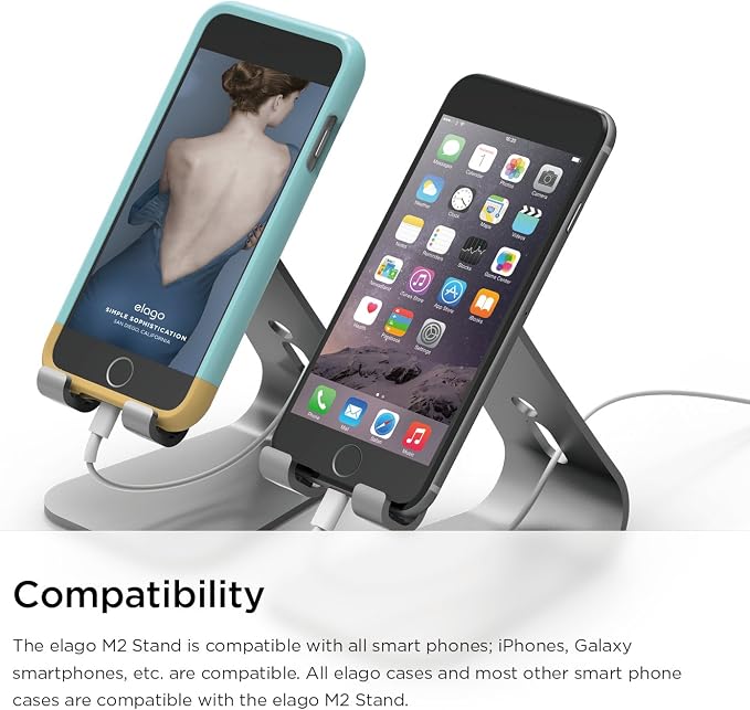 elago M2 Stand for All iPhones and Galaxy Smartphones (Angled Support for FaceTime) (Black)