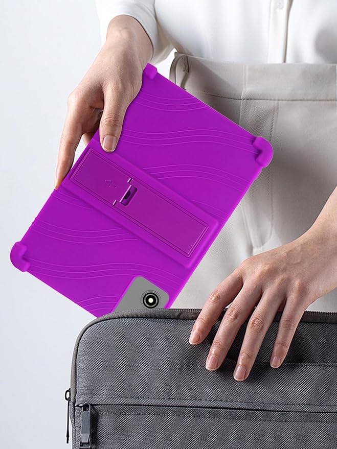 for YLEEBG P30（10 Inch） Android 15 Tablet Protective caseShockproof Lightweight Silicone Protective Cover with StandChild-Friendly ProtectionEasy to Clean DesignPurple