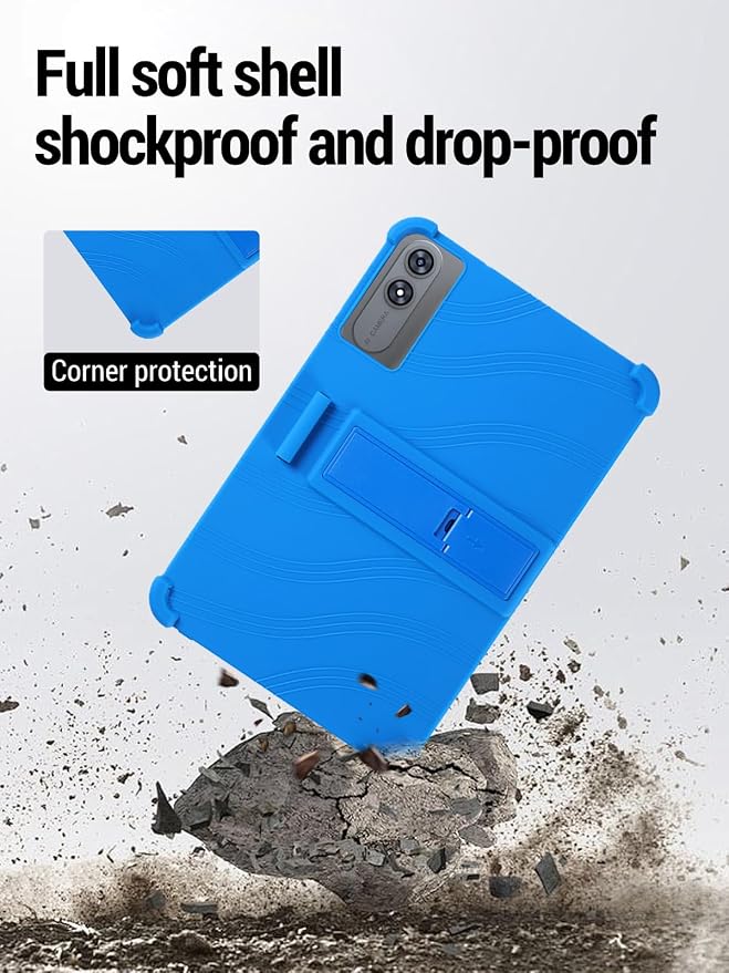 for TABWEE T60 Pro (13.4 Inch) Android 16 Tablet Protective case Shockproof Lightweight Silicone Protective Cover with Stand Child-Friendly Protection Easy to Clean Design Black.