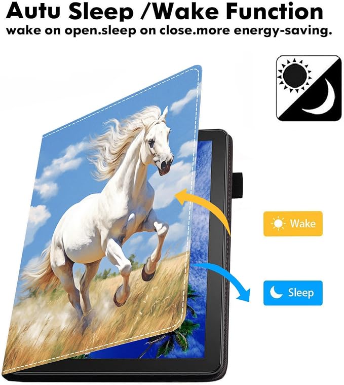 Case for Amazon Fire HD 10 Tablet (9th/7th Generation 2019/2017 Release) Slim PU Leather Cover with Card Slot &amp Auto Wake/Sleep for Fire 10.1 Tablet African American Girl
