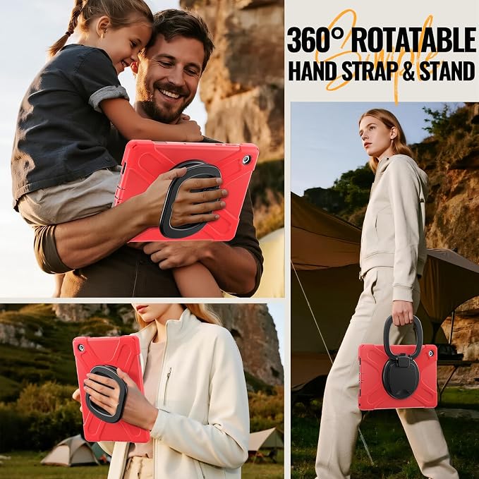 Lunivop Tablet Case Compatible with Samsung Galaxy Tab A11 Plus Case 11 Inch 2025 with 360° Rotating Stand Military - Grade Heavy Duty Protection Cover for Samsung Tab A11+ Plus Black