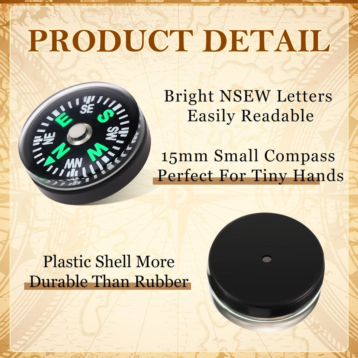 Kanayu 200 Pcs Mini Button Compass, 20mm Small Pocket Compass Bulk for Survival Kits, Classroom Rewards, Party Favors, Camping Hiking Outdoor Gear