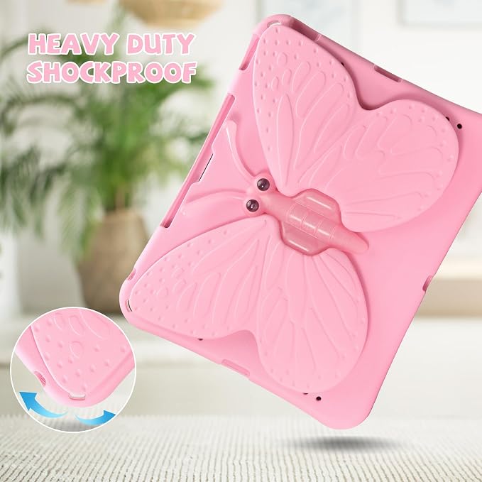 Kids Case for iPad Air 13 (2026/2025/2024) M4/M3/M2 &amp iPad Pro 13 2024 &amp iPad Pro 12.9 Cover 6th/5th/4th/3rd Gen (2022/2021/2020/2018) DIY Figures EVA Rubber Handle Stand Shockproof Bumper