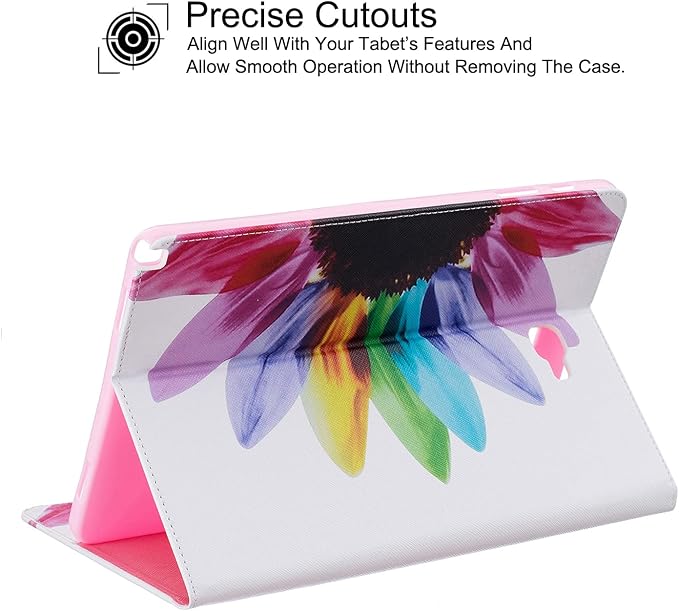 Galaxy Tab A 10.1 with S Pen Case Newshine Slim Folding Stand Case with Card Slots Protective Cover for Samsung Galaxy Tab A 10.1 inch Tablet with S Pen Version (SM-P580/P585) - Almond Flowers