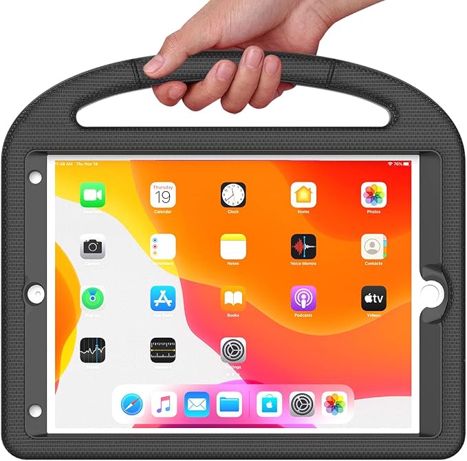 Kids Case for iPad 10.2 &amp 10.5 iPad 9th/8th/7th Generation 10.2 2021 2020 2019 Case with Screen Protector iPad Air 3rd Gen/Pro 10.5 inch Protective Cover with Handle Stand Black