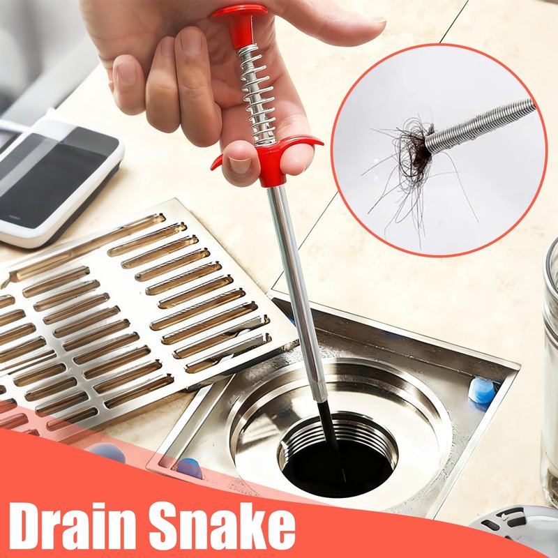 Drain Snake 75 Feet, Plumbing Snake Drain Hair Clog Removal Tool, Sink Unclogger Drain Cleaner Tool for Bathroom Kitchen Tub Shower Drain Clog Remover,Flexible Grabber Claw Pick Up Reacher