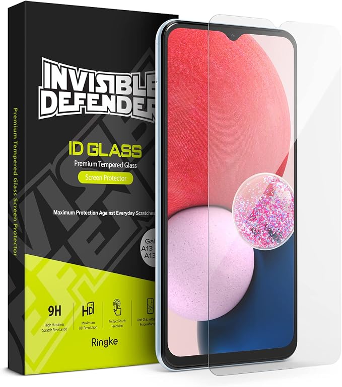 Ringke for Samsung Galaxy A13 4G / 5G Screen Protector [Glass 2 Pack] | Case Friendly Shatterproof Premium 9H Hardness Tempered Glass