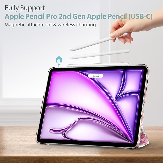 ProCase Smart Case for iPad Air 11-inch M4/M3/M2 &amp Air 10.9 5th/4th Gen | Hard Back Cover with Auto Sleep/Wake Slim Lightweight Case for iPad Air 11 2026/25/24 &amp 10.9 2022/2020-Aqua