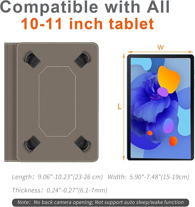 ZenRich Android Tablet Case for 10.1 inchUniversal Tablet Case Cover | Touchscreen Tablet 10-11 with Multiple Viewing Angles/Hand Strap/Pen Holder/Adjustable Fixing Silicon BandBlue