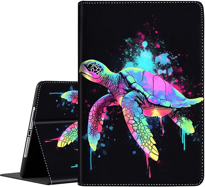 Case for iPad (A16) 11th Generation 11 Inch (2025) for iPad 10th Generation 10.9 Inch (2022) Slim Folding Stand Cover with Auto Wake/Sleep Watercolor Sea Turtle