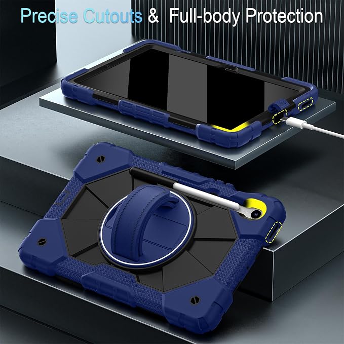 Case for Samsung Galaxy Tab S10 Lite/S10 FE/S9 FE /S9 Tablet Case 10.9/11 Inch with Rotate Stand &amp Hand Strap Screen Protector Pen Holder for Galaxy Tab S10 FE Cases Black
