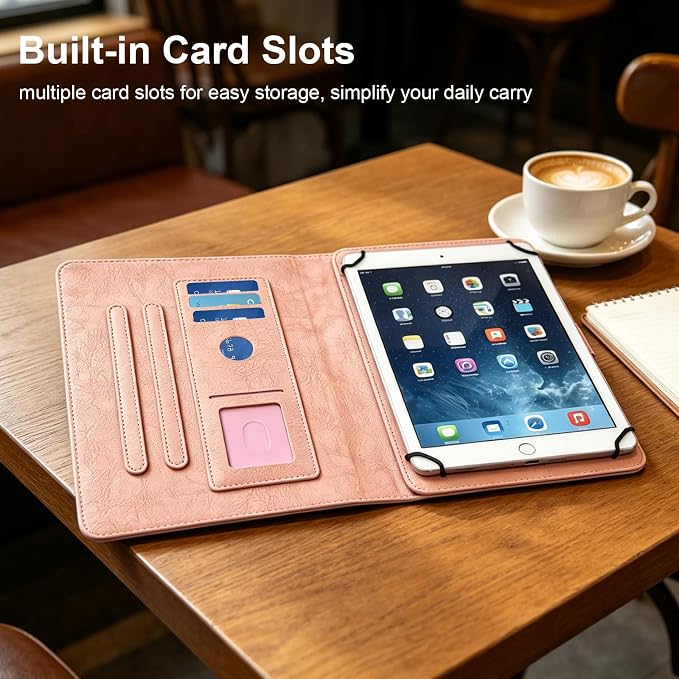 Dteck Universal Case (7.9 to 8.4) - Fold Stand Protective Flip Case for Apple iPad mini/Samsung Galaxy Tab 8.0 8.4 /Lenovo Tab 8 /onn. 100003561 8 Tablet Pro/Android Tablet 8 Inch (Blue Pink)