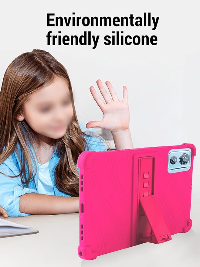 for DEERTiME E15 10 inch Android 15 Tablets Protective caseShockproof Lightweight Silicone Protective Cover with StandChild-Friendly ProtectionEasy to Clean DesignBlack