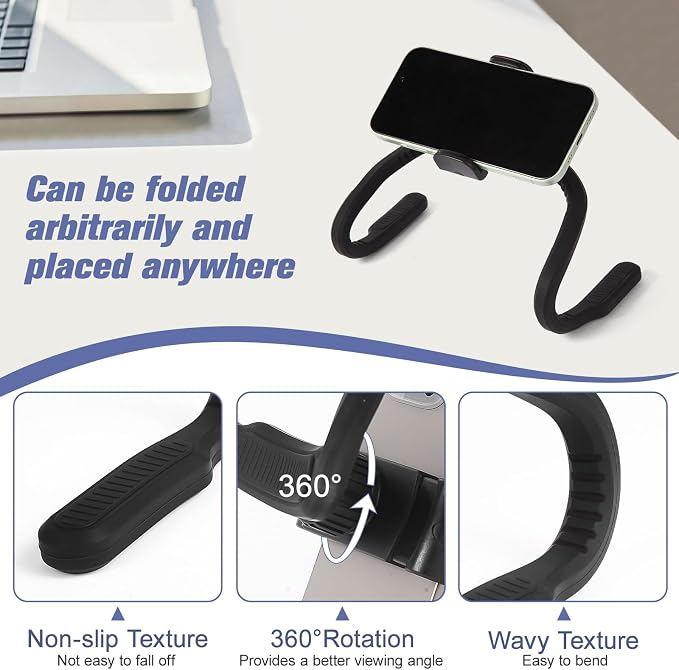 Flexible Phone Holder for TreadmillSilicone Treadmill Phone Holder for Peloton Bike Deformable Treadmill Phone Mount Compatible with Most Exercise Bicycle &amp Treadmill with Screen