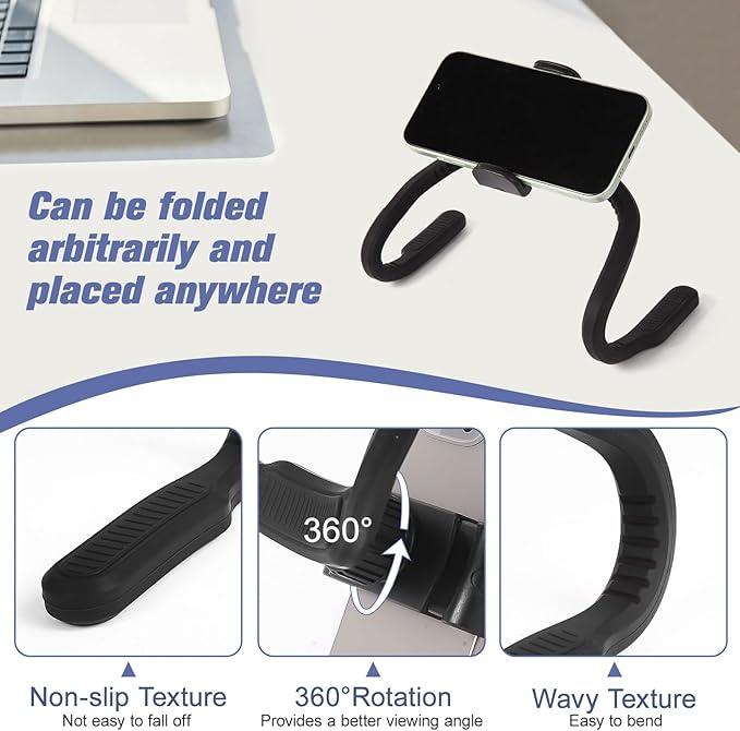 Flexible Phone Holder for TreadmillSilicone Treadmill Phone Holder for Peloton Bike Deformable Treadmill Phone Mount Compatible with Most Exercise Bicycle &amp Treadmill with Screen