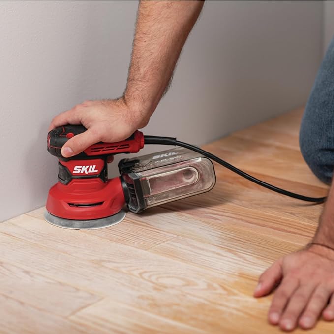 SKIL 5” Random Orbital Sander with Cyclonic Dust Box & 3pc Sanding Sheet - SR211601, Multicolor