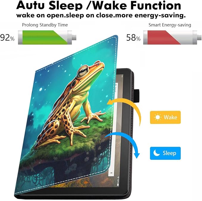 Case for Amazon Kindle Fire HD 8/Fire HD 8 Plus Tablet (12th/10th Generation 2024/2022/2020 Release) - PU Leather Folio Cover with Smart Auto Wake/Sleep Bald Eagle