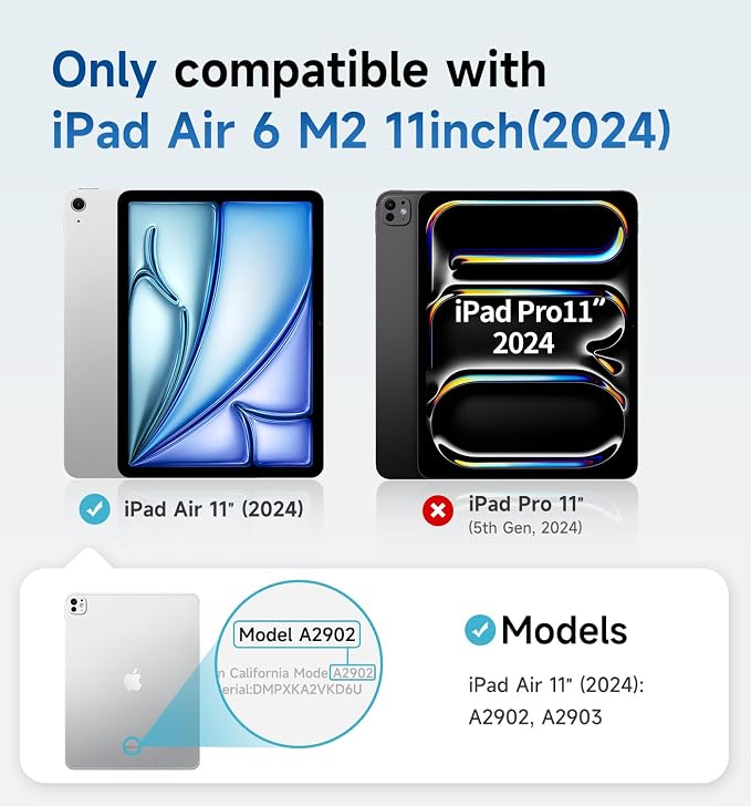 MAGIC JOHN for iPad Air 11 inch Screen Protector M2 [6th 2024] Tempered Glass Auto Dust-Elimination Bubble Free HD Clear Easy InstallationHigh Sensitivity