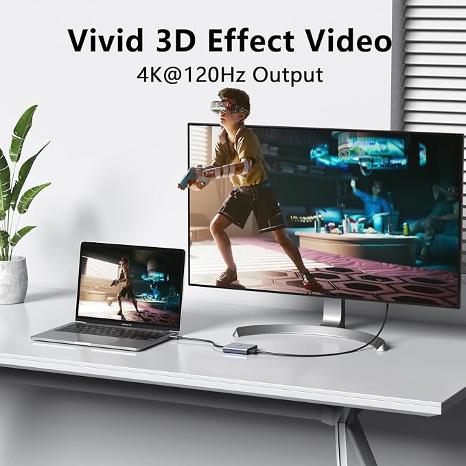 USB-C to Dual 4K DisplayPort Splitter Adapter, USB Type C to Displayport Dual Monitor Converter 4K 60HZ, USB C Displayport Hub Compatible for Dell XPS 13 15,Lenovo Yoga,Sumsung Chromebook,HP etc
