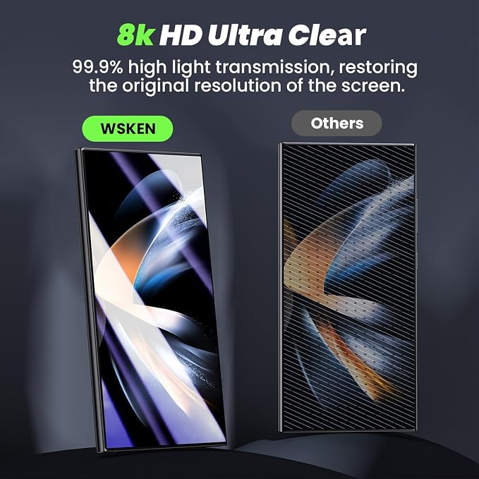WSKEN [Replacement] for Samsung Galaxy S24 Ultra Screen Protector Tempered Glass- 10 Pack (WITHOUT INSTALLING Box)