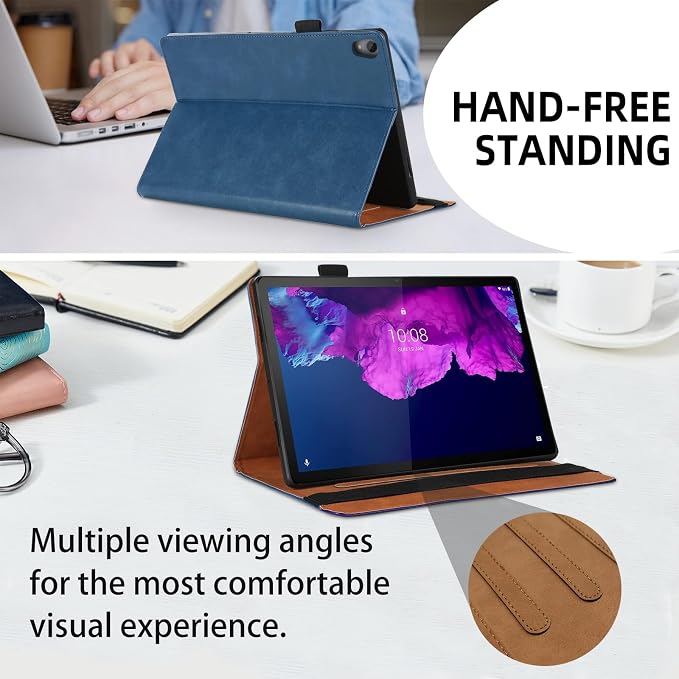 Case for Lenovo Tab M10 Plus (2020 2nd Gen) TB-X606F / TB-X606X 10.3 Multi-Angle Cover Built in Pocket PU Leather Stand Case with Multi-Angle Stand Card Holder for Lenovo M10 Plus 10.3 inch