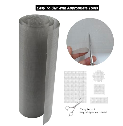 304 Stainless Steel Mesh 60Mesh, 15.7"x47.2" Metal Mesh Screen, Woven Fine Wire