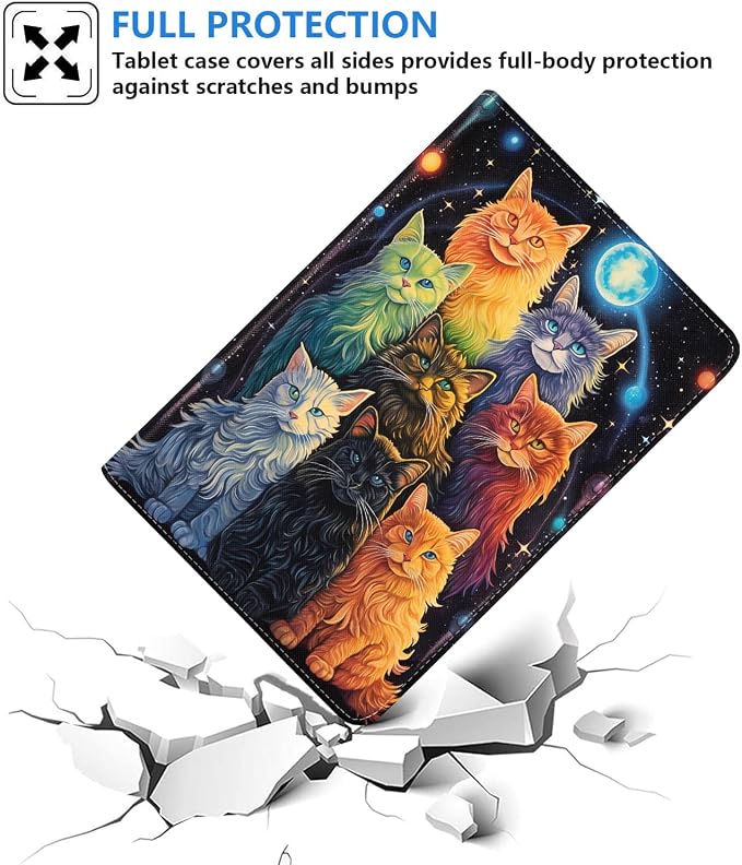 Case for Samsung Galaxy Tab S10 Plus 2024/ S9 Plus/ S9 FE Plus 5G 12.4 Inch 2023 Slim PU Leather Stand Folio Cover with Auto Wake Sleep Abstract Paint Dogs