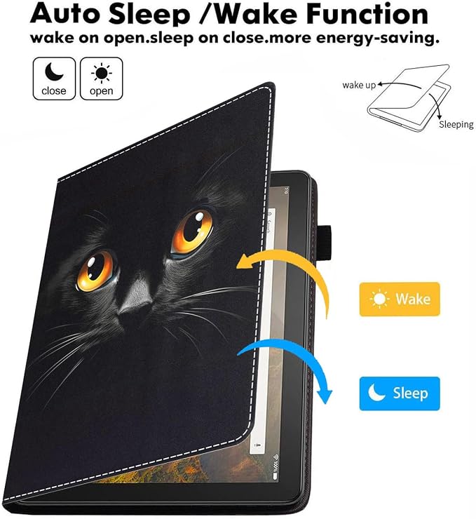 Case for Amazon Kindle Fire HD 10 Tablet 10.1 (9th/7th Generation 2019/2017 Release) Slim Folding Stand Folio Cover with Card Slot &amp Auto Wake/Sleep - African American Girl