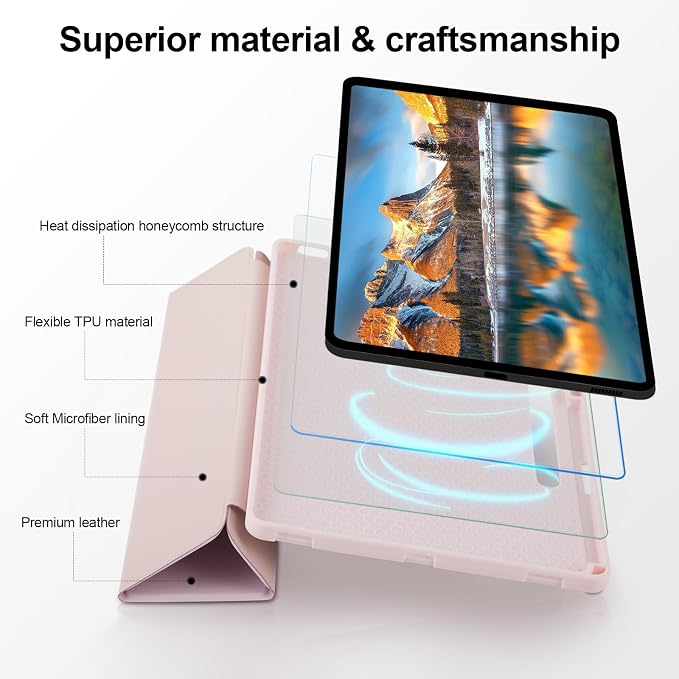 Case for Samsung Galaxy Tab S8 Plus 2022 / S7 FE 2021 / S7 Plus 2020 12.4 Case with S Pen Holder Dual Slim Folio Stand Protective Tablet Cover Multi-Angle Viewing Auto Wake/Sleep(Black)
