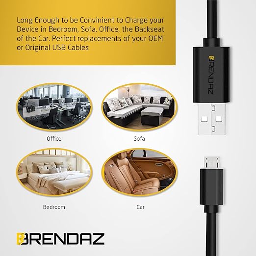 BRENDAZ Micro USB Cable 10-Pack- Fast Charging Data Transfer Android USB Cord Compatible with Kindle Fire HD Tablet Compatible with Xbox One S X Galaxy S6 S7 Edge J7 Note 5 4.(10-Feet)