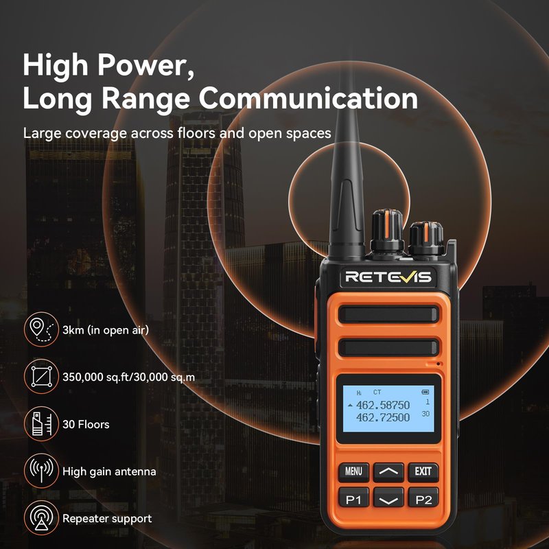 Retevis MateTalk C6B GMRS 2 Way Radio Long Range,Heavy Duty Walkie Talkies with Earpieces,Shock/Drop Resistant,1500mAh,Fast Charging,NOAA,Dual Watch,High Performance,Rugged Radios for Jobsite(6 Pack)